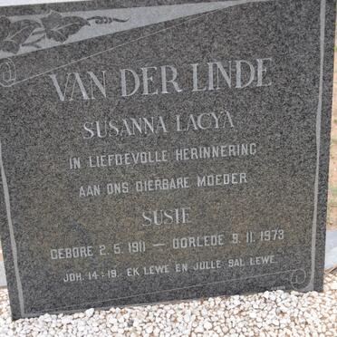 LINDE Susanna Lacya, van der 1911-1973