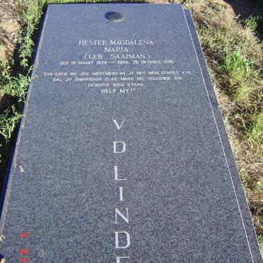 LINDE Hester Magdalena Maria, v.d. nee SAAIMAN 1924-1996