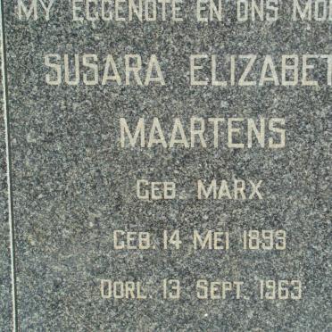 MAARTENS Susanna Elizabeth nee MARX 1899-1963