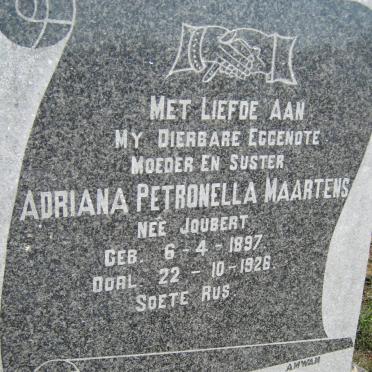 MAARTENS Adriana Petronella nee JOUBERT 1897-1926