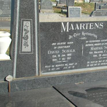 MAARTENS David Schalk 1892-1967 &amp; Martha Sophia MALHERBE 1893-1964