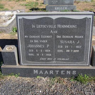 MAARTENS Johannes P. 1894-1966 &amp; Susanna J. 1907-1972