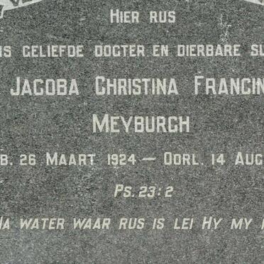 MEYBURGH Jacoba Christina Francina 1924-1957