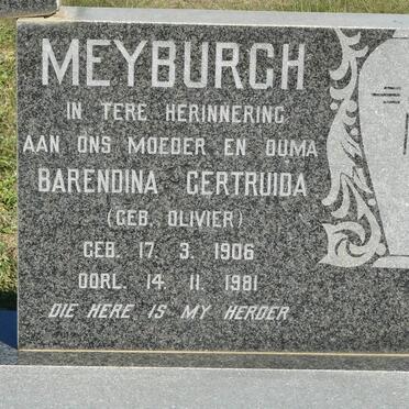 MEYBURGH Barendina Gertruida nee OLIVIER 1906-1981