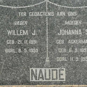 NAUDE Willem J. 1891-1959 &amp; Johanna S. ACKERMAN 1893-1956