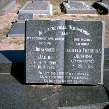 NEETHLING Johannes Jacob 1909-1976 &amp; Isabella Fredrika Johanna TERBLANCHE 1919-