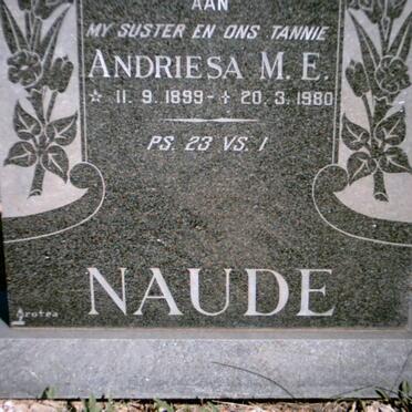 NAUDE Andriesa M.E. 1899-1980