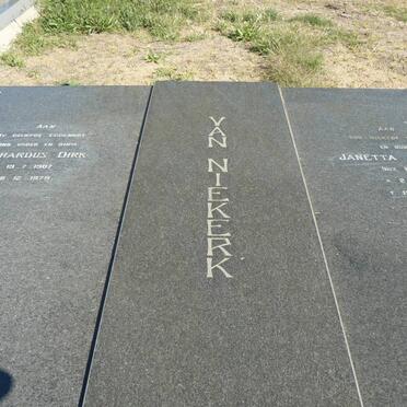 NIEKERK Gerhardus Dirk, van 1907-1979 &amp; Janetta Hendrika  KRUGER 1915-1994
