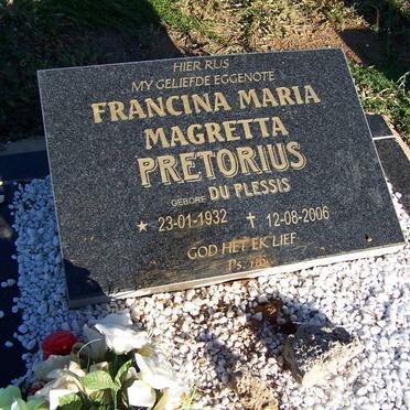 PRETORIUS Francina Maria Magretta geb DU PLESSIS 1932-2006