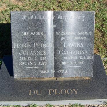 PLOOY Floris Petrus Johannes, du 1897-1975 &amp; Lawina Catharina SWANEPOEL 1905-1967
