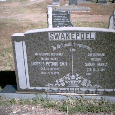SWANEPOEL Jacobus Petrus Smith 1936-1972 &amp; Sarah Maria 1941-