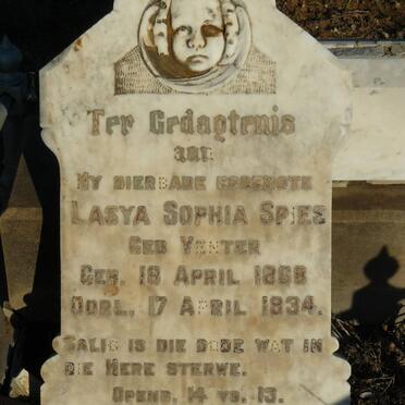 SPIES Lasya Sophia nee VENTER 1888-1934