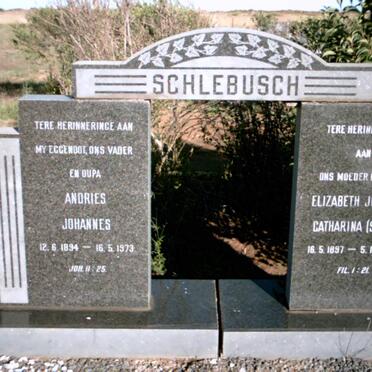 SCHLEBUSCH Andries Johannes 1894-1973 &amp; Elizabeth Johanna Catharina STEYN 1897-1981