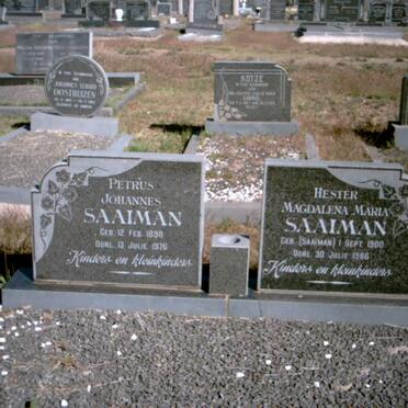 SAAIMAN Petrus Johannes 1898-1976 &amp; Hester Magdalena Maria SAAIMAN 1900-1986