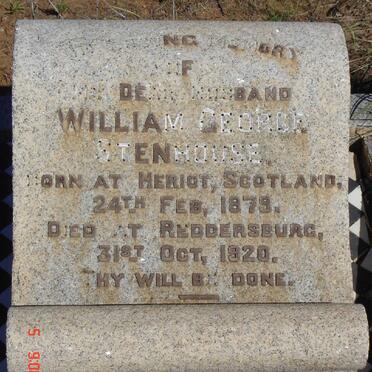 STENHOUSE William George 1879-1920