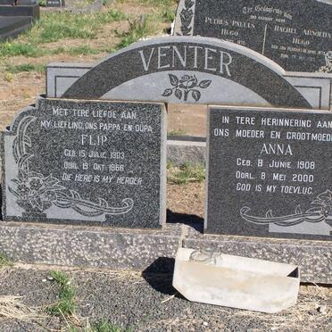VENTER Flip 1903-1966 &amp; Anna 1908-2000