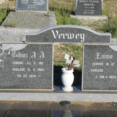 VERWEY Tobias J.J. 1911-1993 &amp; Emma C. 1925-