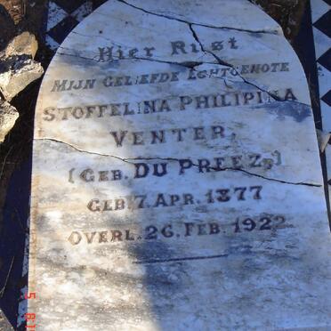VENTER Stoffelina Philipina nee du PREEZ 1877-1922