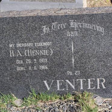 VENTER H.A. 1909-1966