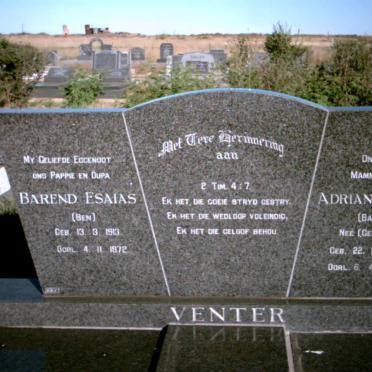 VENTER Barend Esias 1913-1972 &amp; Adriana Josina GERINGER 1915-1986
