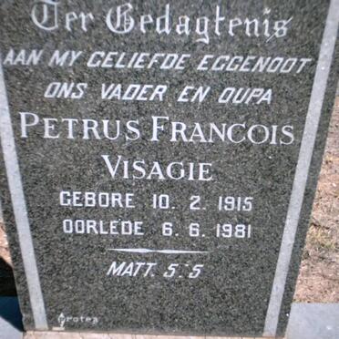 VISAGIE Petrus Francois 1915-1981
