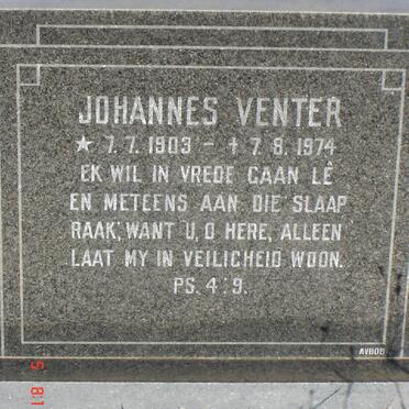 VENTER Johannes 1903-1974