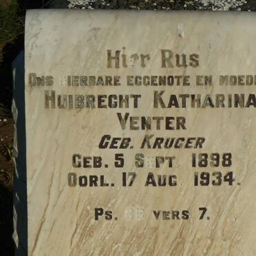 VENTER Huibrecht Katharina nee KRUGER 1898-1934