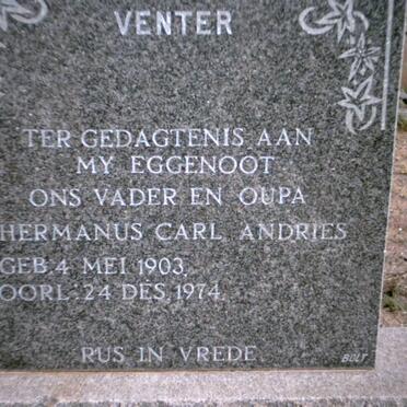 VENTER Hermanus Carl Andries 1903-1974