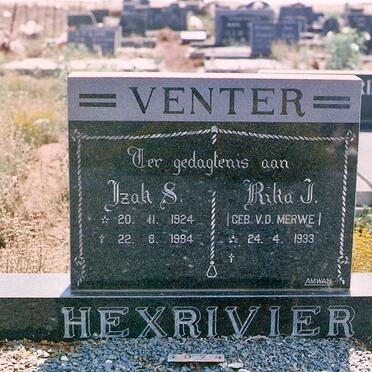 VENTER Izak S. 1924-1994 &amp; Rika J. V.D. MERWE 1933-