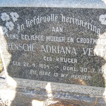 VENTER Rensche Adriana nee KRUGER 1894-1965