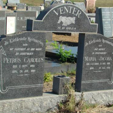 VENTER Petrus Carolus 1880-1968 &amp; Maria Jacoba V.D. SANDT 1900-1986