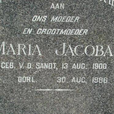 VENTER Petrus Carolus 1880-1968 &amp; Maria Jacoba V.D. SANDT 1900-1986