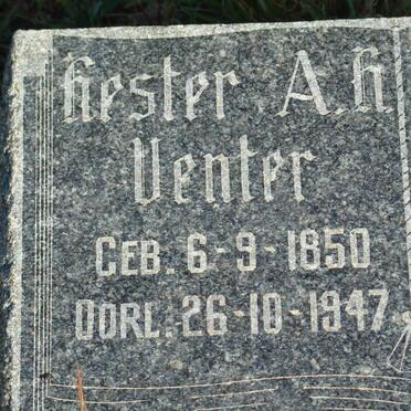 VENTER Hester A.H. 1850-1947