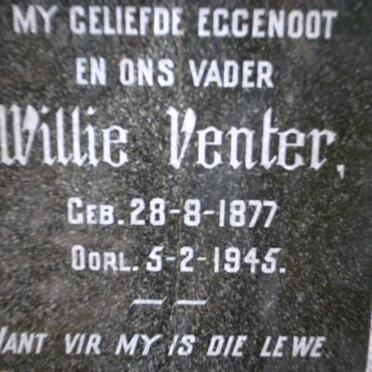 VENTER Willie 1877-1945 &amp; Anna MEYER 1892-1952  