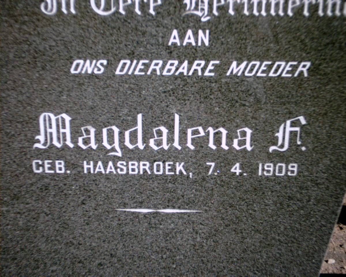 VENTER Magdalena H. nee HAASBROEK 1909-