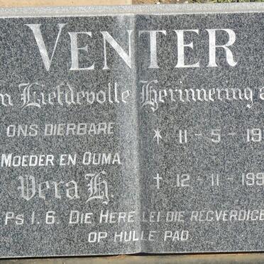 VENTER Vera H. 1901-1996