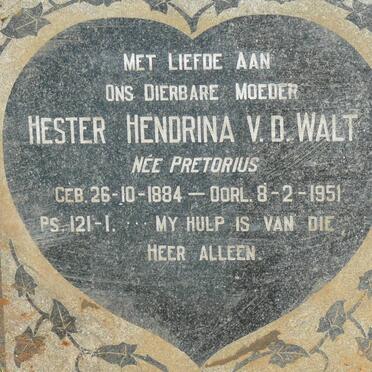 WALT Hester Hendrina, v.d. nee PRETORIUS 1884-1951