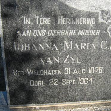 ZYL Johanna Maria, van nee WELDHAGEN 1878-1964