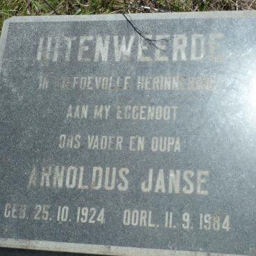 UITENWEERDE Arnoldus Janse 1924-1984