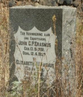ERASMUS  John C.P. 1851-1937 &amp; Elizabeth J. DU TOIT 1871-1950