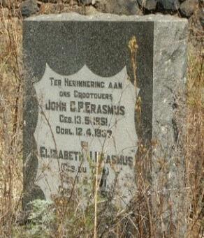 ERASMUS  John C.P. 1851-1937 &amp; Elizabeth J. DU TOIT 1871-1950