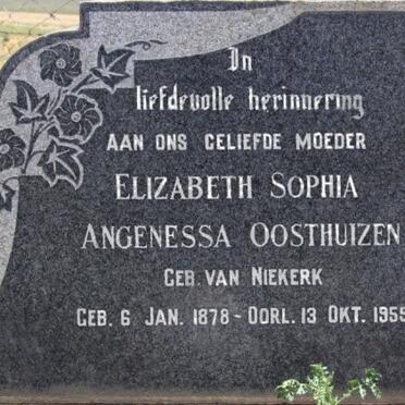 OOSTHUIZEN Elizabeth Sophia Angenessa nee VAN NIEKERK 1878-1955
