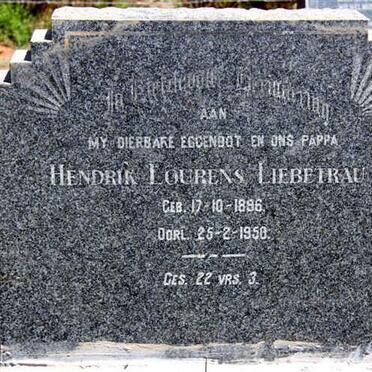 LIEBETRAU Hendrik Lourens 1896-1950