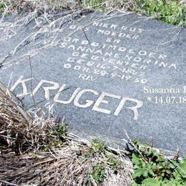 KRUGER Susanna Hendrina nee VENTER 1862-1950