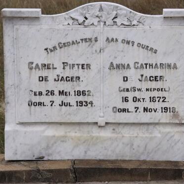 JAGER Carel Pieter, de 1862-1934 &amp; Anna Catharina SWANEPOEL 1872-1918