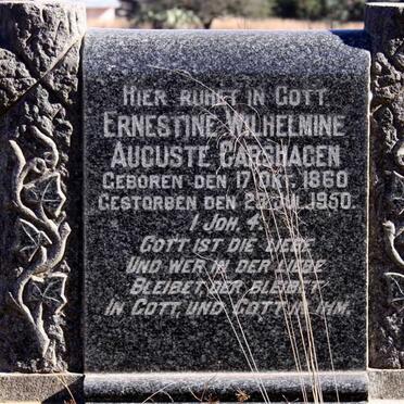 CARSHAGEN Ernestine Wilhelmine Auguste 1860-1950