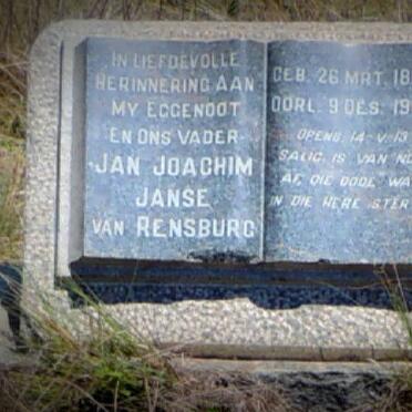 RENSBURG Jan Joachim, Janse van 1884-1943  