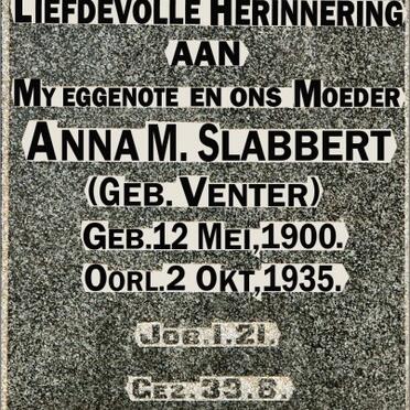 SLABBERT Anna M. nee VENTER 1900-1935