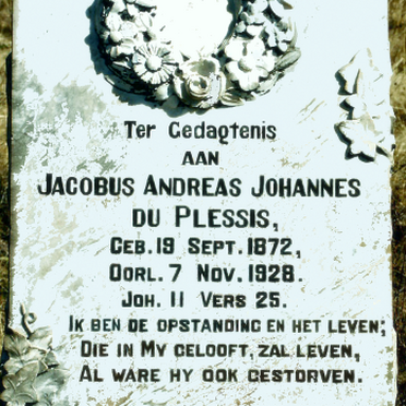PLESSIS Jacobus Andreas Johannes, du 1872-1928