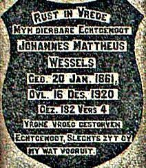WESSELS Johannes Mattheus 1861-1920